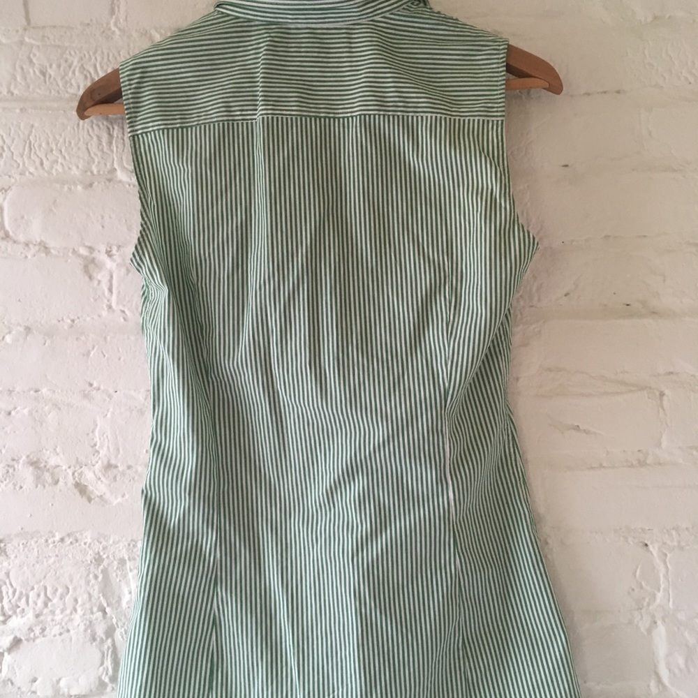 Banana Republic green stripe button down shirt - Picture 3 of 4